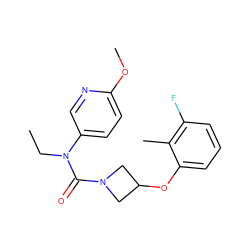 CCN(C(=O)N1CC(Oc2cccc(F)c2C)C1)c1ccc(OC)nc1 ZINC000049049026