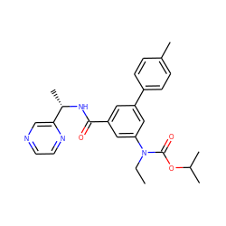 CCN(C(=O)OC(C)C)c1cc(C(=O)N[C@@H](C)c2cnccn2)cc(-c2ccc(C)cc2)c1 ZINC000147243927