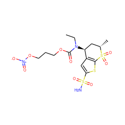 CCN(C(=O)OCCCO[N+](=O)[O-])[C@H]1C[C@H](C)S(=O)(=O)c2sc(S(N)(=O)=O)cc21 ZINC000045319137