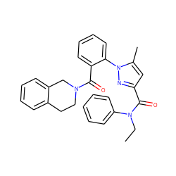 CCN(C(=O)c1cc(C)n(-c2ccccc2C(=O)N2CCc3ccccc3C2)n1)c1ccccc1 ZINC000029465005