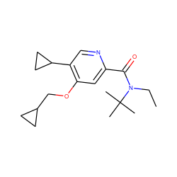 CCN(C(=O)c1cc(OCC2CC2)c(C2CC2)cn1)C(C)(C)C ZINC000146562749