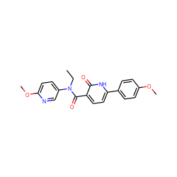 CCN(C(=O)c1ccc(-c2ccc(OC)cc2)[nH]c1=O)c1ccc(OC)nc1 ZINC000049073465