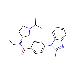 CCN(C(=O)c1ccc(-n2c(C)nc3ccccc32)cc1)[C@@H]1CCN(C(C)C)C1 ZINC000072126124