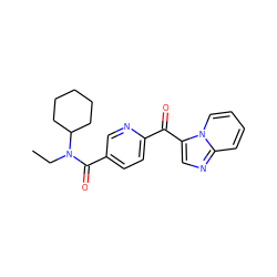 CCN(C(=O)c1ccc(C(=O)c2cnc3ccccn23)nc1)C1CCCCC1 ZINC000115951038