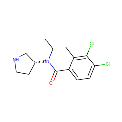 CCN(C(=O)c1ccc(Cl)c(Cl)c1C)[C@@H]1CCNC1 ZINC000045288471