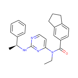 CCN(C(=O)c1ccc2c(c1)CCC2)c1ccnc(N[C@@H](C)c2ccccc2)n1 ZINC000049113342