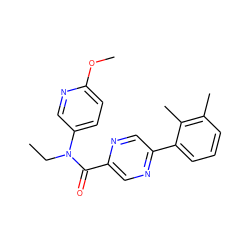 CCN(C(=O)c1cnc(-c2cccc(C)c2C)cn1)c1ccc(OC)nc1 ZINC000049054885