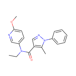 CCN(C(=O)c1cnn(-c2ccccc2)c1C)c1ccc(OC)nc1 ZINC000049068156