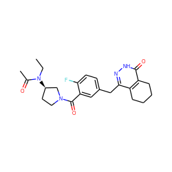 CCN(C(C)=O)[C@@H]1CCN(C(=O)c2cc(Cc3n[nH]c(=O)c4c3CCCC4)ccc2F)C1 ZINC000148346609