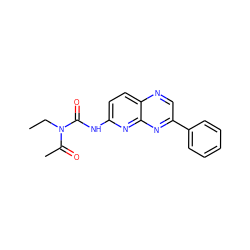 CCN(C(C)=O)C(=O)Nc1ccc2ncc(-c3ccccc3)nc2n1 ZINC000136943932