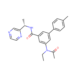 CCN(C(C)=O)c1cc(C(=O)N[C@@H](C)c2cnccn2)cc(-c2ccc(C)cc2)c1 ZINC000142929245