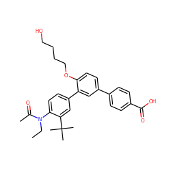 CCN(C(C)=O)c1ccc(-c2cc(-c3ccc(C(=O)O)cc3)ccc2OCCCCO)cc1C(C)(C)C ZINC000035975014