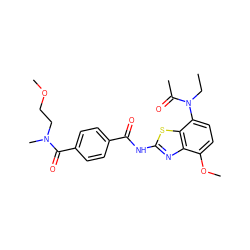 CCN(C(C)=O)c1ccc(OC)c2nc(NC(=O)c3ccc(C(=O)N(C)CCOC)cc3)sc12 ZINC000053297417