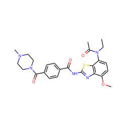 CCN(C(C)=O)c1ccc(OC)c2nc(NC(=O)c3ccc(C(=O)N4CCN(C)CC4)cc3)sc12 ZINC000053295601