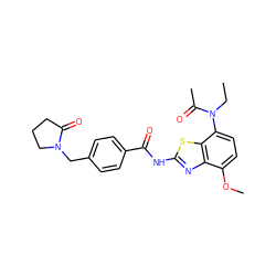 CCN(C(C)=O)c1ccc(OC)c2nc(NC(=O)c3ccc(CN4CCCC4=O)cc3)sc12 ZINC000053312317