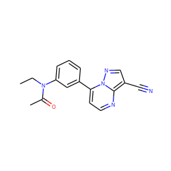 CCN(C(C)=O)c1cccc(-c2ccnc3c(C#N)cnn23)c1 ZINC000000006300