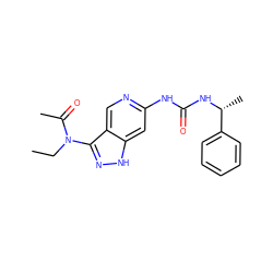 CCN(C(C)=O)c1n[nH]c2cc(NC(=O)N[C@H](C)c3ccccc3)ncc12 ZINC001772601401