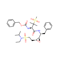 CCN(C(C)C)S(=O)(=O)CC[C@@H]1O[C@@H]1[C@H](Cc1ccccc1)NC(=O)[C@@H](NC(=O)OCc1ccccc1)C(C)(C)S(C)(=O)=O ZINC000026577433