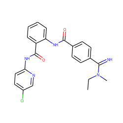 CCN(C)C(=N)c1ccc(C(=O)Nc2ccccc2C(=O)Nc2ccc(Cl)cn2)cc1 ZINC000040972984