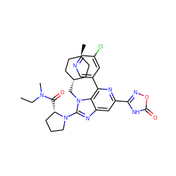 CCN(C)C(=O)[C@H]1CCCN1c1nc2cc(-c3noc(=O)[nH]3)nc(-c3cncc(Cl)c3)c2n1C[C@H]1CC[C@H](C)CC1 ZINC000261149371