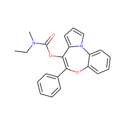 CCN(C)C(=O)OC1=C(c2ccccc2)Oc2ccccc2-n2cccc21 ZINC000013491306