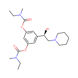 CCN(C)C(=O)Oc1cc(OC(=O)N(C)CC)cc([C@@H](O)CN2CCCCC2)c1 ZINC001772599778