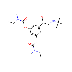 CCN(C)C(=O)Oc1cc(OC(=O)N(C)CC)cc([C@@H](O)CNC(C)(C)C)c1 ZINC001772620389