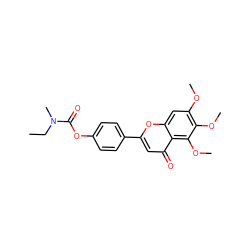 CCN(C)C(=O)Oc1ccc(-c2cc(=O)c3c(OC)c(OC)c(OC)cc3o2)cc1 ZINC000205735619