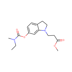 CCN(C)C(=O)Oc1ccc2c(c1)N(CCC(=O)OC)CC2 ZINC000095565822