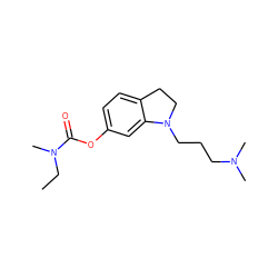 CCN(C)C(=O)Oc1ccc2c(c1)N(CCCN(C)C)CC2 ZINC000169326025