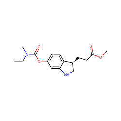 CCN(C)C(=O)Oc1ccc2c(c1)NC[C@@H]2CCC(=O)OC ZINC000095564655