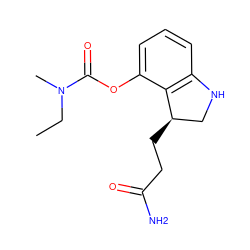 CCN(C)C(=O)Oc1cccc2c1[C@H](CCC(N)=O)CN2 ZINC000095564835