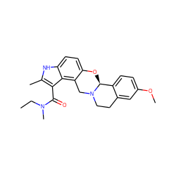 CCN(C)C(=O)c1c(C)[nH]c2ccc3c(c12)CN1CCc2cc(OC)ccc2[C@@H]1O3 ZINC000013474869