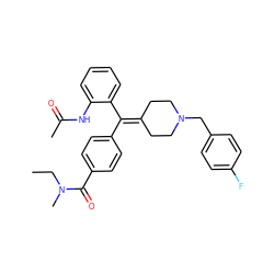 CCN(C)C(=O)c1ccc(C(=C2CCN(Cc3ccc(F)cc3)CC2)c2ccccc2NC(C)=O)cc1 ZINC000073198959