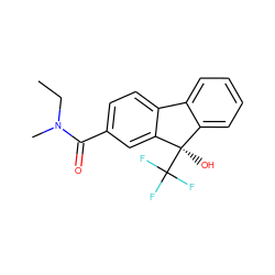 CCN(C)C(=O)c1ccc2c(c1)[C@](O)(C(F)(F)F)c1ccccc1-2 ZINC000144694379