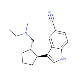 CCN(C)C[C@H]1CCC[C@@H]1c1c[nH]c2ccc(C#N)cc12 ZINC000038879083