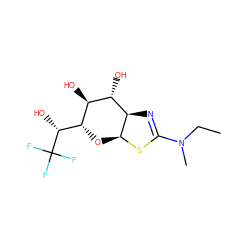 CCN(C)C1=N[C@H]2[C@H](O[C@H]([C@@H](O)C(F)(F)F)[C@@H](O)[C@@H]2O)S1 ZINC000166834776