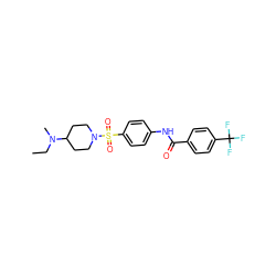 CCN(C)C1CCN(S(=O)(=O)c2ccc(NC(=O)c3ccc(C(F)(F)F)cc3)cc2)CC1 ZINC000473114064