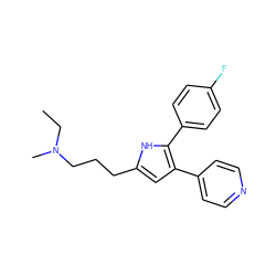 CCN(C)CCCc1cc(-c2ccncc2)c(-c2ccc(F)cc2)[nH]1 ZINC000036160948