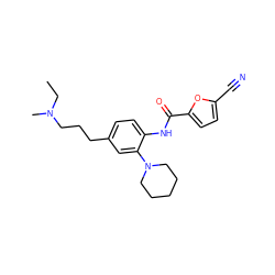 CCN(C)CCCc1ccc(NC(=O)c2ccc(C#N)o2)c(N2CCCCC2)c1 ZINC000029039467