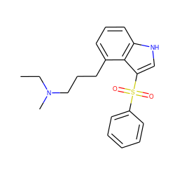 CCN(C)CCCc1cccc2[nH]cc(S(=O)(=O)c3ccccc3)c12 ZINC000039829612