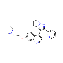 CCN(C)CCOc1ccc2c(-c3c(-c4ccccn4)nn4c3CCC4)ccnc2c1 ZINC000014976386