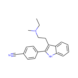 CCN(C)CCc1c(-c2ccc(C#N)cc2)[nH]c2ccccc12 ZINC000026639910