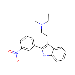 CCN(C)CCc1c(-c2cccc([N+](=O)[O-])c2)[nH]c2ccccc12 ZINC000026646204