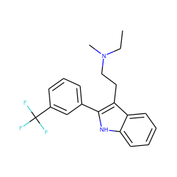 CCN(C)CCc1c(-c2cccc(C(F)(F)F)c2)[nH]c2ccccc12 ZINC000026646126