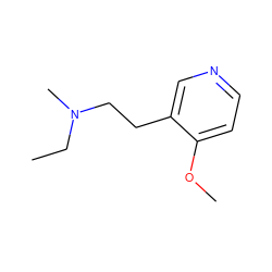 CCN(C)CCc1cnccc1OC ZINC000028524723