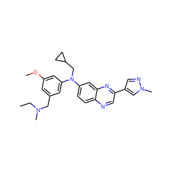 CCN(C)Cc1cc(OC)cc(N(CC2CC2)c2ccc3ncc(-c4cnn(C)c4)nc3c2)c1 ZINC000204161882