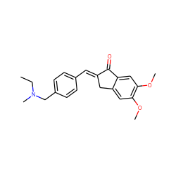 CCN(C)Cc1ccc(/C=C2\Cc3cc(OC)c(OC)cc3C2=O)cc1 ZINC000040873562