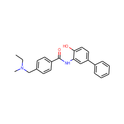 CCN(C)Cc1ccc(C(=O)Nc2cc(-c3ccccc3)ccc2O)cc1 ZINC000140871718