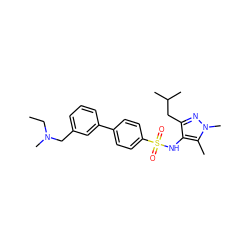 CCN(C)Cc1cccc(-c2ccc(S(=O)(=O)Nc3c(CC(C)C)nn(C)c3C)cc2)c1 ZINC000199946402